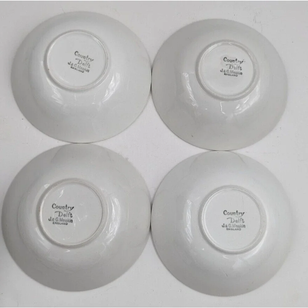 J & G Meakin England Country Delft Blue and White Dish Set Plates Bowls 13pc